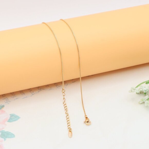 Elegant Rose Gold Necklace with Pink Stone & Adjustable Chain, XPNL0347 - Picture 13 of 13